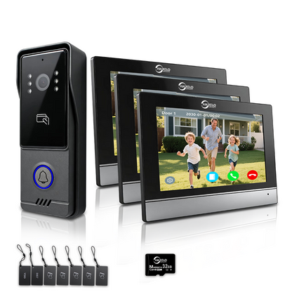 Anjielo Multifunctional New Model 4-Wire Video Doorbell Intercom System 7-inch Intelligent Screen Support