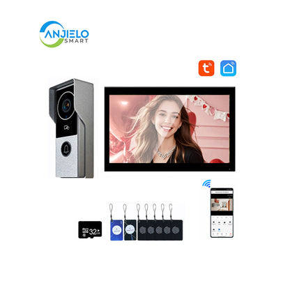 ANJIELO Smart Home Security Intercom System with 1080P 7/10-inch Touch Screen and Waterproof Door Phone, 140° Ultra-wide-angle Monitoring For Home