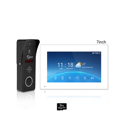 ANJIELO 4-Wire Video Intercom System – 7"/10" Indoor Monitor, Night Vision, Motion Detection, Two-Way Audio, Tuya/Smart Life App, IP65 Weatherproof Door Station with Rain Cover