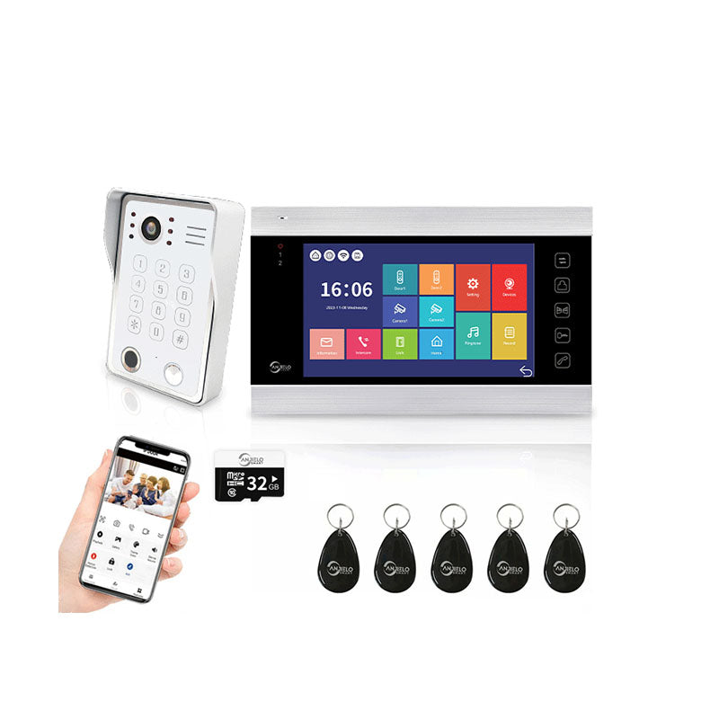 Anjielo Smart Home WiFi-Enabled 7" Touchscreen Video Doorphone - 1080p Resolution & App-Controlled Remote Locking for Android & iOS Devices