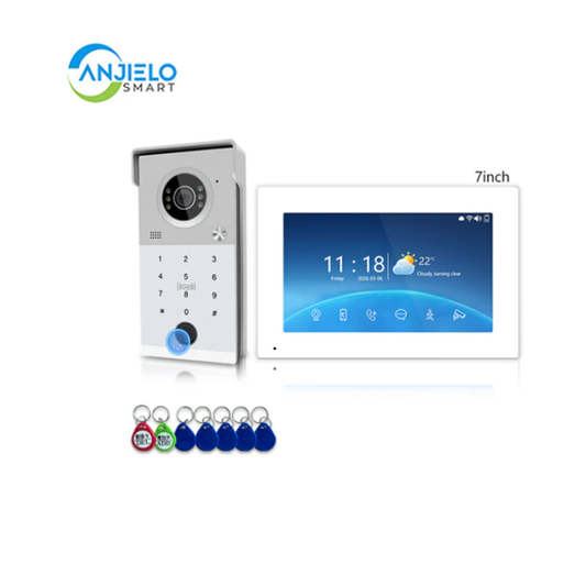 ANJIELO 4-Wire Fully Digital Video Intercom System: Clear Night Vision, Multi-Unit Intercom, Tuya Smart Ecosystem