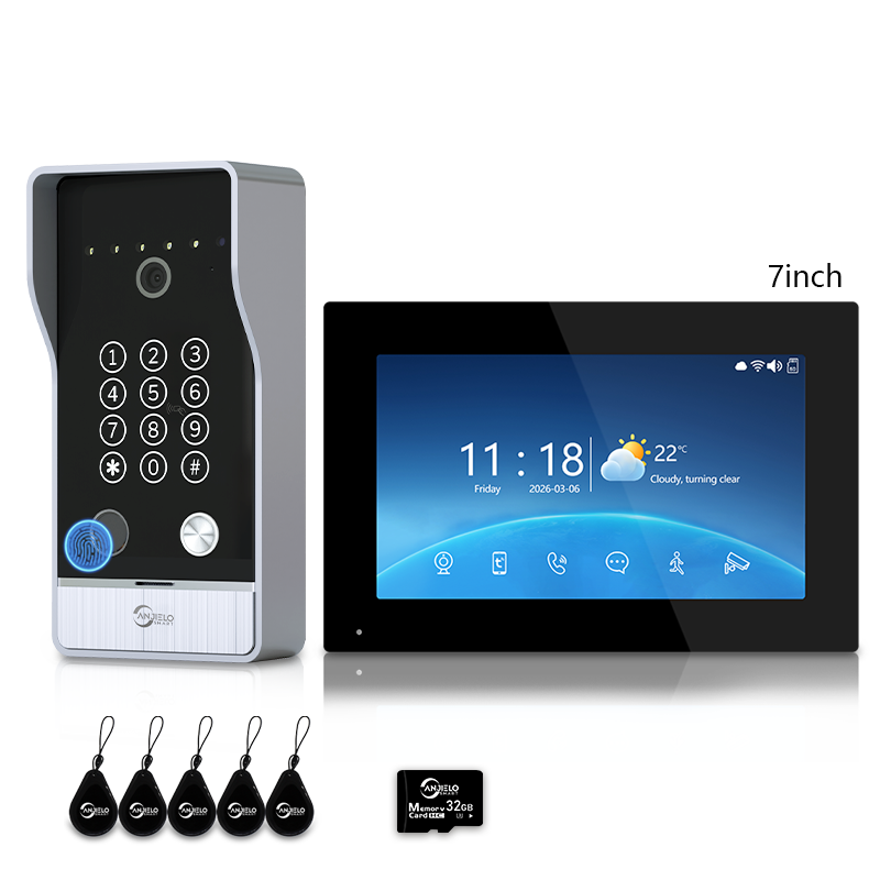 Anjielo 7/10 Inch 4-Line Video Intercom System Five-in-One Unlocking Tuya APP Remote Control