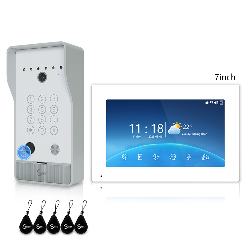 Anjielo 7/10 Inch 4-Line Video Intercom System Five-in-One Unlocking Tuya APP Remote Control