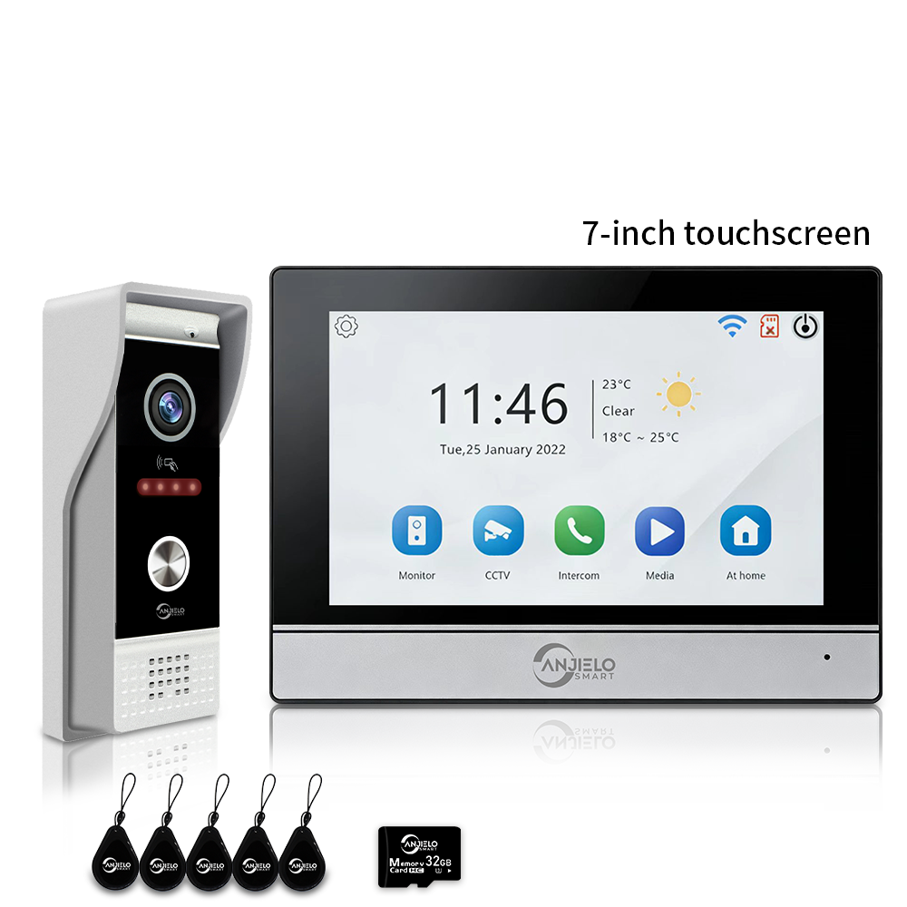 Anjielo 10 Inch 1080P Smart WiFi Video Intercom System with Tuya App 3-in-1 Unlock Motion Detection Alarm for Home Apartment
