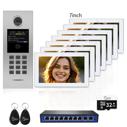 Anjielo Smart Home High Definition Tuya Smart Video Intercom System for Multiple Unit Buildings Includes KeyPad, IC Cards & Works up to 999 Users