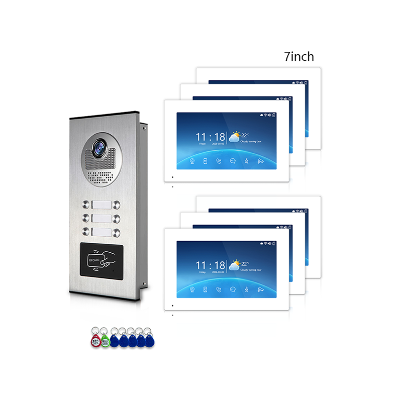 ANJIELO SMART 1-to-12 – Independent Intercom, No Interference | 4-Wire Video Intercom: 1080P Night Vision, 3-Way Unlock, Digital Photo Frame