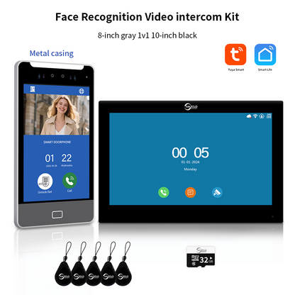 2025New Anjielo Tuya Smart  AI facial recognition building IP video intercom system 5-in-1 Unlock and Connect Multiple Monitors Integrated Solution
