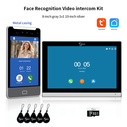 2025New Anjielo Tuya Smart  AI facial recognition building IP video intercom system 5-in-1 Unlock and Connect Multiple Monitors Integrated Solution