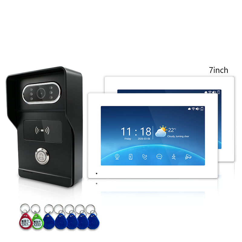 Anjielo Smart 4-Wire Video Intercom Doorbell System 2-Way Audio Night Vision Motion Alert & Digital Photo Frame& Home Intercom