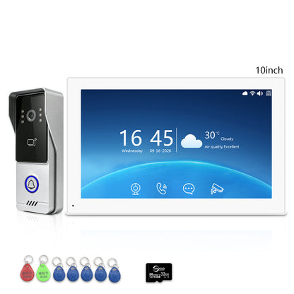 ANJIELO 2-Wire Tuya Smart Video Intercom System, 7/10 Inch Touch Indoor Monitor, 1080P Wired Doorbell with RFID Card Unlock, Night Vision, Motion Detection, IP65 Outdoor Camera, Remote Unlock via Smart Life App