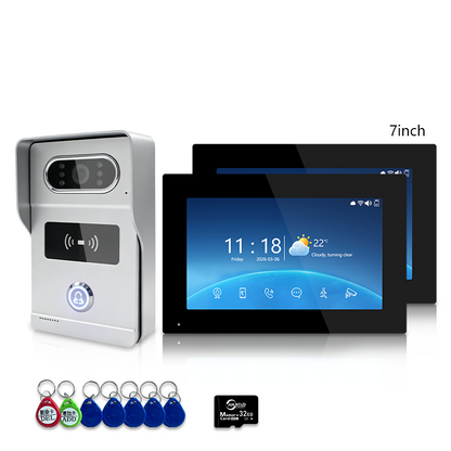 Anjielo Smart 4-Wire Video Intercom Doorbell System 2-Way Audio Night Vision Motion Alert & Digital Photo Frame& Home Intercom