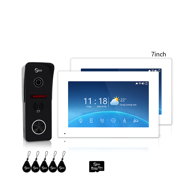 ANJIELO SMART 4-Wire Video Intercom: IP65 waterproof + infrared night vision + motion detection alerts + Tuya remote unlock + digital photo frame/background music – one device for whole-home security and smart living.