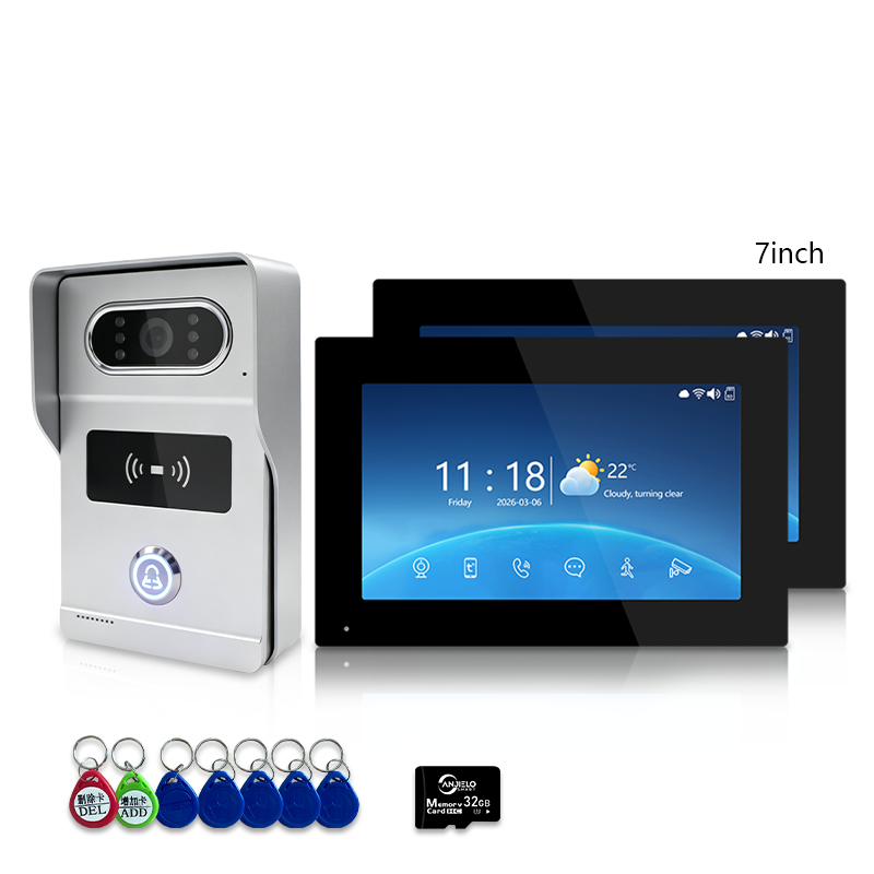 Smart 4-Wire Video Intercom Doorbell 2-Way Audio Night Vision Motion Alert & Digital Photo Frame& Home Intercom