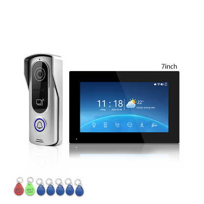 ANJIELO SMART 4-Wire Tuya Video Intercom System, 1080P Wired Villa Door Phone, Motion Detection, IR Night Vision, Multi Indoor Monitor Intercom, RFID Card + APP Remote Unlock