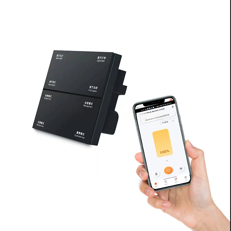 Anjielo Smart Home Zero-fire 8-key Zigbee Smart Switch for Tuya Smart Home Multi-Function Wall Light Gateway 240v Compatible Smart Life