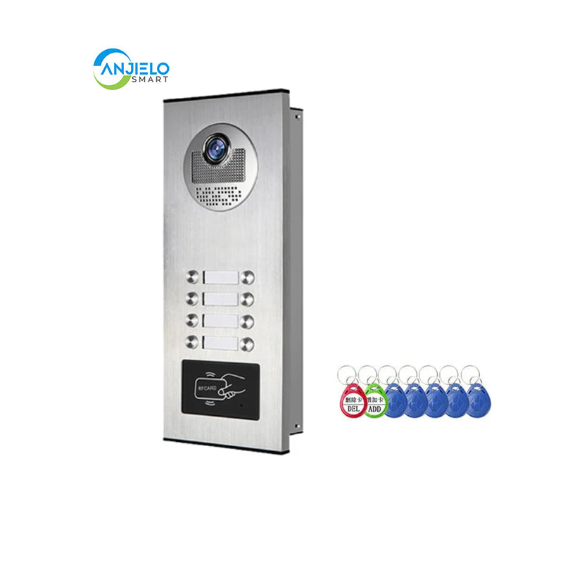 Anjielo Smart Home Video Intercom System 700TVL with RFID Access Outdoor Camera Video Doorphone Doorbell IR Night Vision for 2/3/4/6/8/10/12 for Multi-Room of Apartments and Villa