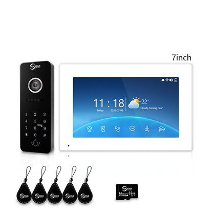 4-Wire Tuya Smart Video Intercom System, 10 Inch Touch Screen Indoor Monitor, Wired Doorbell Camera with Keypad, Two-Way Audio, PIR Motion Detection, Remote Unlock, Night Vision for Home Villa Security