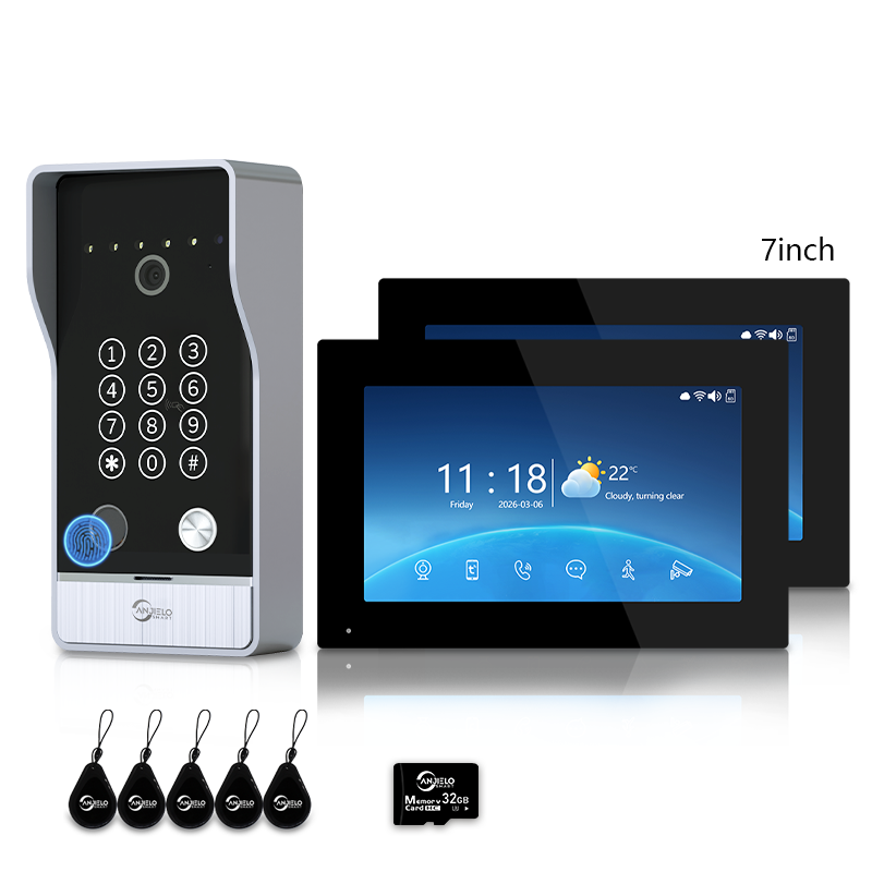 Anjielo 7/10 Inch 4-Line Video Intercom System Five-in-One Unlocking Tuya APP Remote Control