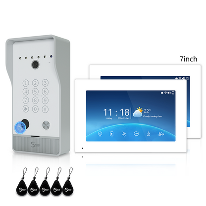 Anjielo 7/10 Inch 4-Line Video Intercom System Five-in-One Unlocking Tuya APP Remote Control