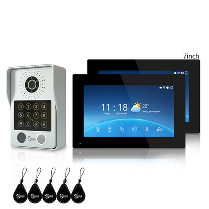 Anjielo Newest 4 wire Video Intercom System With Photo Frame Video Doorbell Motion Detection 5 in 1 unlocking Video Doorphone with Infrared Night Vision for Home and Villa