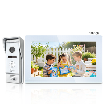 Tuya Smart WiFi Video Intercom System 7 Inch Touch Screen Monitor, 2-Way Audio Doorbell Camera, Infrared Night Vision Motion Detection Home Security Door Phone