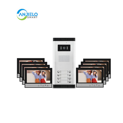 AnjieloSmart Tuya Wifi 9 inch Video Door Phone Intercom System for 2/3/4/5/6/8/10/12 Villa video Intercom Camera For Multi-Apartment