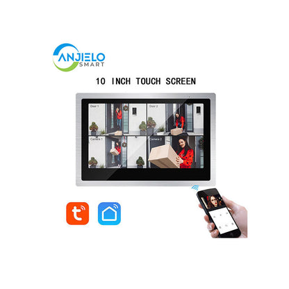 Anjielo Tuya DVR 1080P smart home Doorbell 10 inch Video Intercoms For Control System WiFi Video 4 independent screens IP doorbell