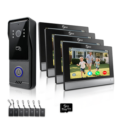 Anjielo Multifunctional New Model 4-Wire Video Doorbell Intercom System 7-inch Intelligent Screen Support