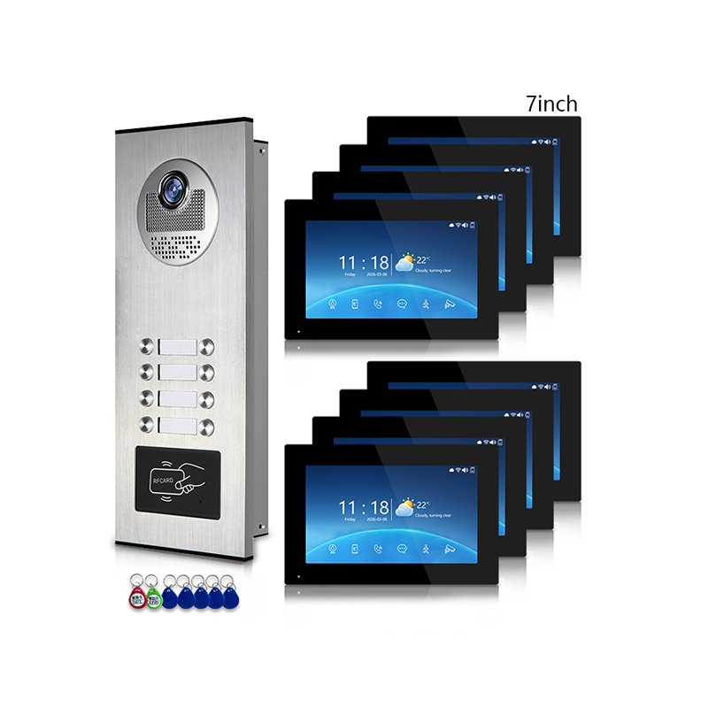 ANJIELO SMART 1-to-12 – Independent Intercom, No Interference | 4-Wire Video Intercom: 1080P Night Vision, 3-Way Unlock, Digital Photo Frame
