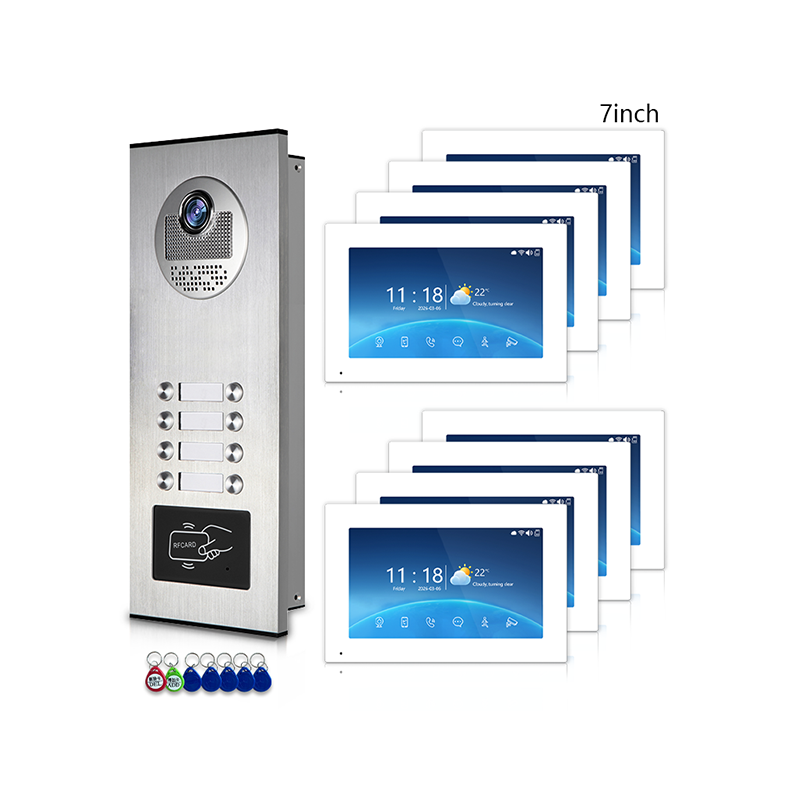 ANJIELO SMART 1-to-12 – Independent Intercom, No Interference | 4-Wire Video Intercom: 1080P Night Vision, 3-Way Unlock, Digital Photo Frame