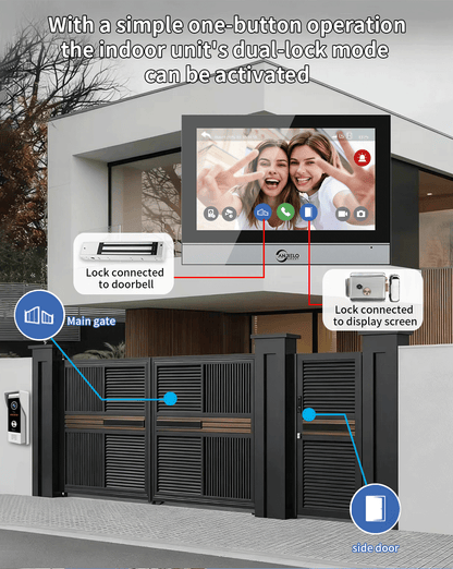 Anjielo 10 Inch 1080P Smart WiFi Video Intercom System with Tuya App 3-in-1 Unlock Motion Detection Alarm for Home Apartment