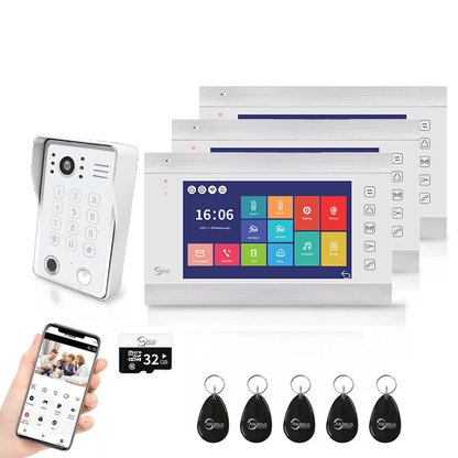 Anjielo Smart Home WiFi-Enabled 7" Touchscreen Video Doorphone - 1080p Resolution & App-Controlled Remote Locking for Android & iOS Devices