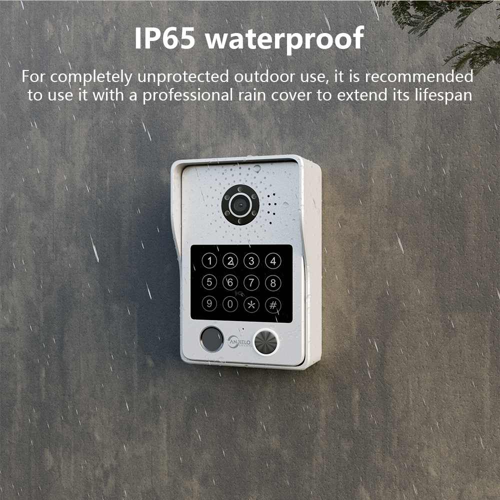 Anjielo Newest 4 wire Video Intercom System With Photo Frame Video Doorbell Motion Detection 5 in 1 unlocking Video Doorphone with Infrared Night Vision for Home and Villa