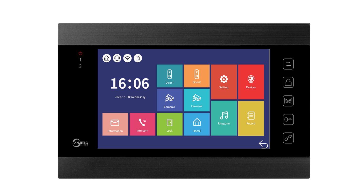 ANJIELO HD 1080p Smart Video Doorbell with 7-Inch Touchscreen Display Tuya Compatible Smart Door Phones