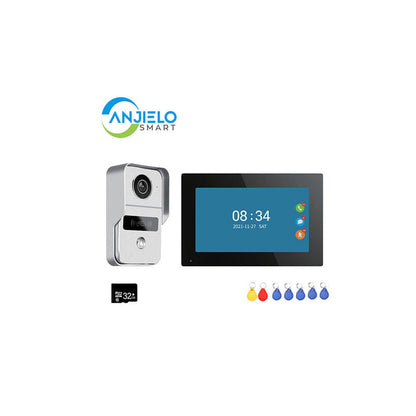 Anjielo Smart 1080P Video Entry Doorphone Door Camera TUYA Wireless Wifi Video Doorbell System, Video Intercom Kits for Home Villa Apartment