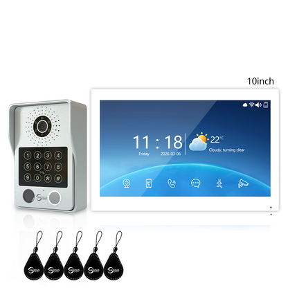 Anjielo Newest 4 wire Video Intercom System With Photo Frame Video Doorbell Motion Detection 5 in 1 unlocking Video Doorphone with Infrared Night Vision for Home and Villa