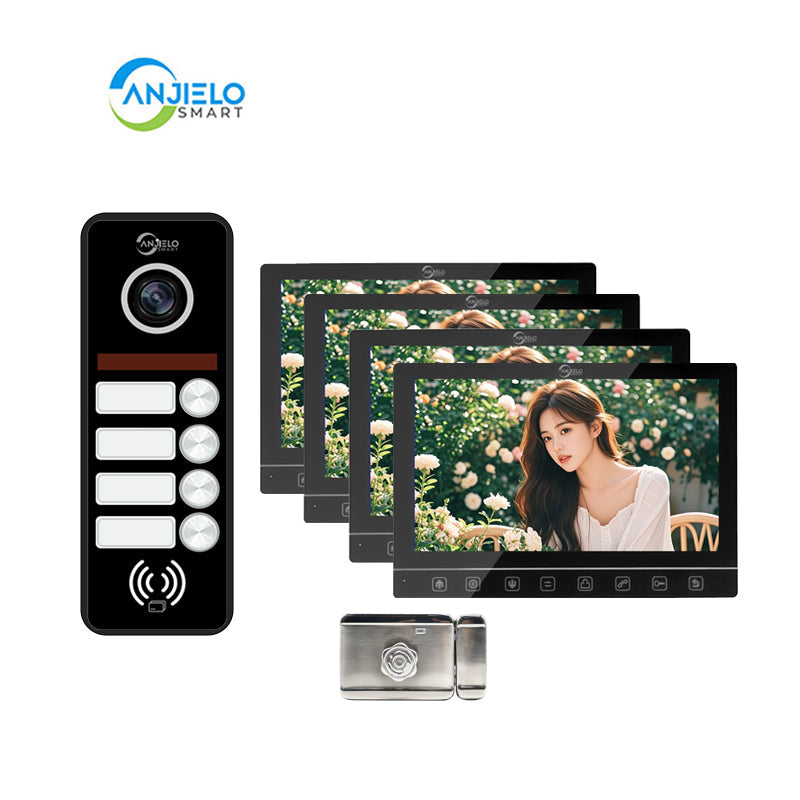Anjielo Smart Home 7-Inch Smart Touchscreen Video Door Phone with 1080P HD Camera & Night Vision - 2-Door Intercom System for Homes, Villas and Apartments