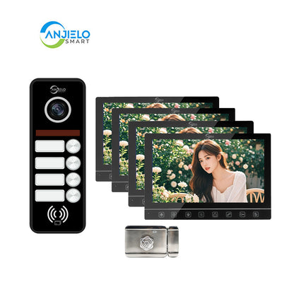 Anjielo Smart Home 7-Inch Smart Touchscreen Video Door Phone with 1080P HD Camera & Night Vision - 2-Door Intercom System for Homes, Villas and Apartments