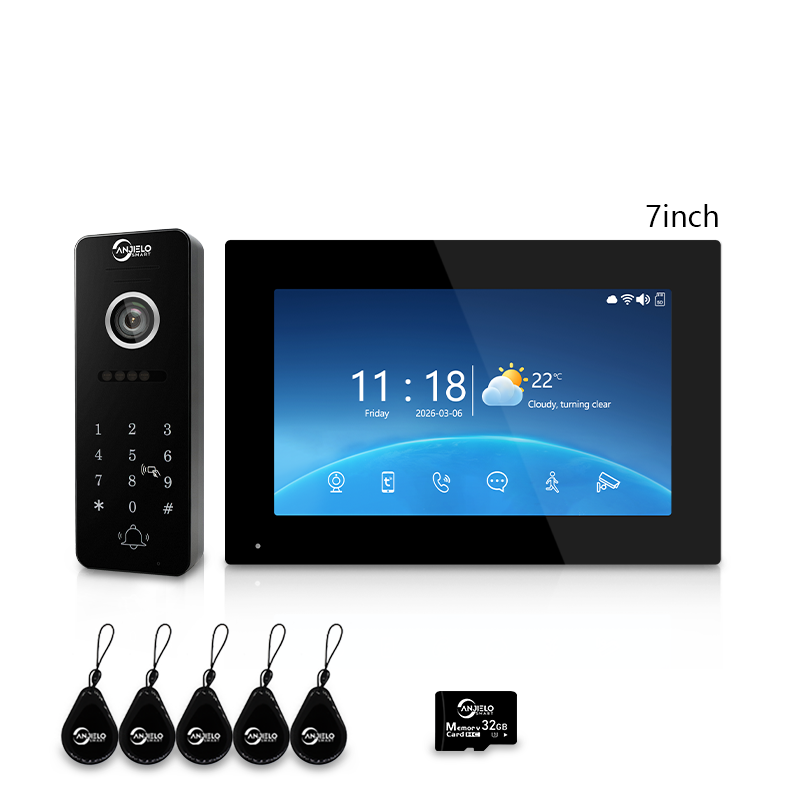 4-Wire Tuya Smart Video Intercom System, 10 Inch Touch Screen Indoor Monitor, Wired Doorbell Camera with Keypad, Two-Way Audio, PIR Motion Detection, Remote Unlock, Night Vision for Home Villa Security