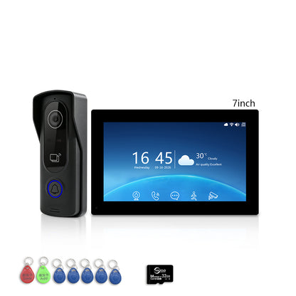 ANJIELO 2-Wire Tuya Smart Video Intercom System | 1080P Wired Video Doorbell with Touch Screen Monitor, RFID Card Unlock, Infrared Night Vision, Motion Detection, Remote Unlock