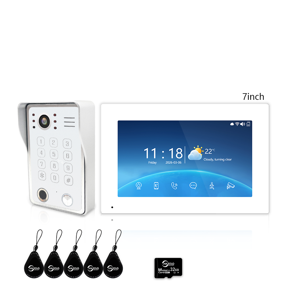 Tuya Smart 4-Wire Video Intercom System with 5-in-1 Unlock, Digital Photo Frame & Background Music, WiFi Doorbell Camera