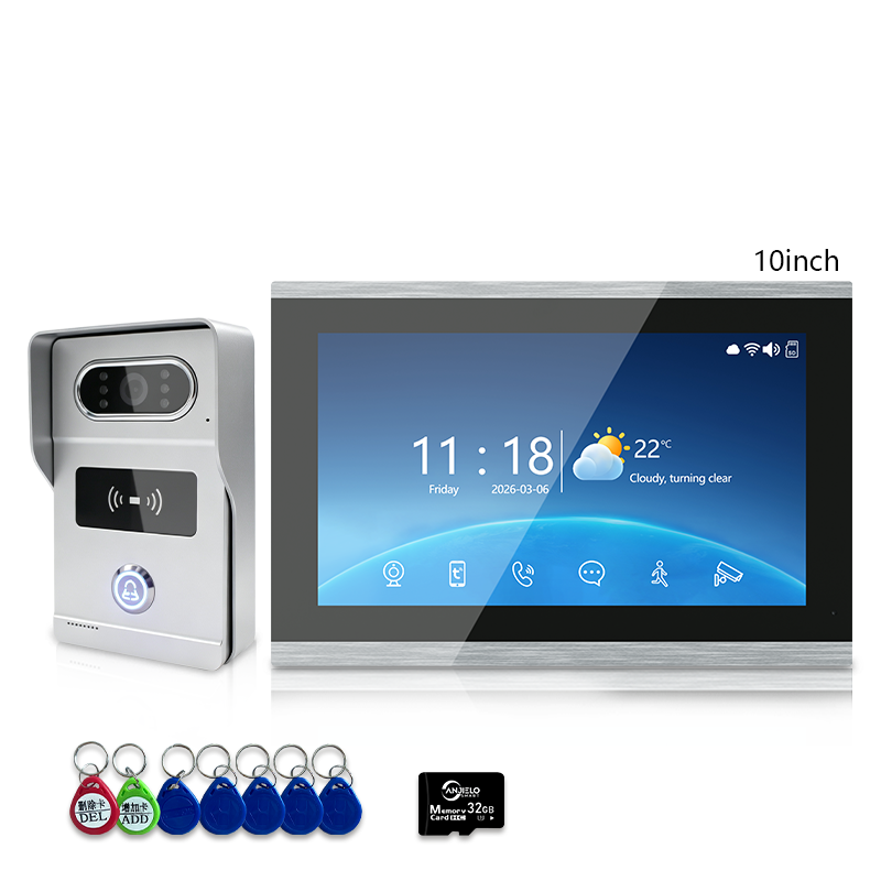 Anjielo Smart 4-Wire Video Intercom Doorbell System 2-Way Audio Night Vision Motion Alert & Digital Photo Frame& Home Intercom