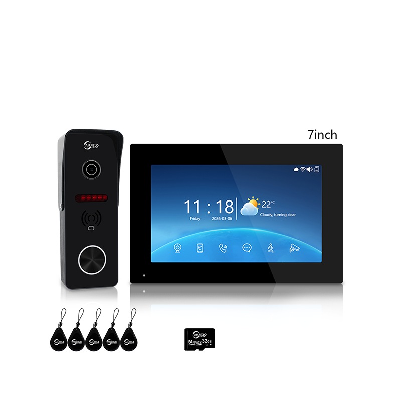 ANJIELO SMART 4-Wire Video Intercom: IP65 waterproof + infrared night vision + motion detection alerts + Tuya remote unlock + digital photo frame/background music – one device for whole-home security and smart living.