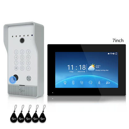 Anjielo 7/10 Inch 4-Line Video Intercom System Five-in-One Unlocking Tuya APP Remote Control