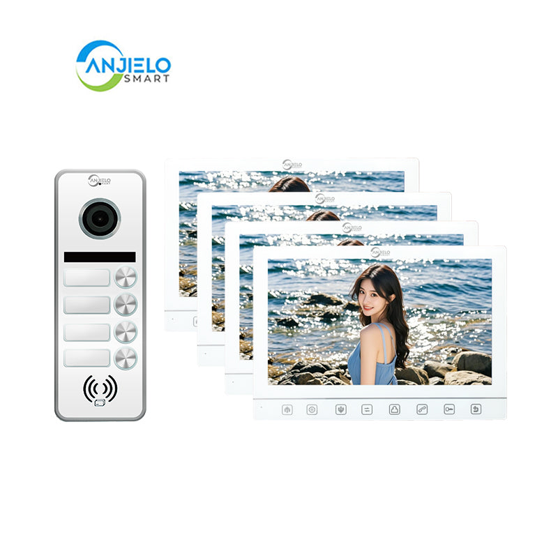 Anjielo Smart Home 7-Inch Smart Touchscreen Video Door Phone with 1080P HD Camera & Night Vision - 2-Door Intercom System for Homes, Villas and Apartments