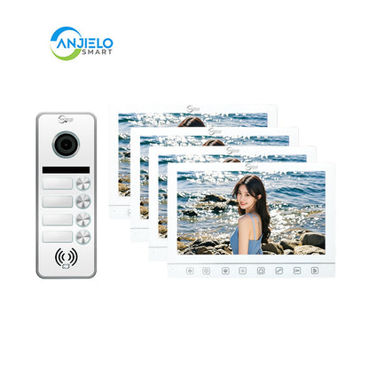 Anjielo Smart Home 7-Inch Smart Touchscreen Video Door Phone with 1080P HD Camera & Night Vision - 2-Door Intercom System for Homes, Villas and Apartments
