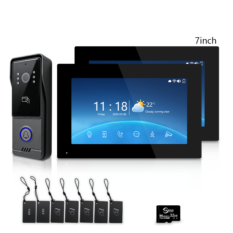 Tuya Smart 4‑Line Wired Video Intercom System, 10" Touch Screen Video Door Phone, RFID Unlock IP65 Doorbell Camera for Villa Home Security