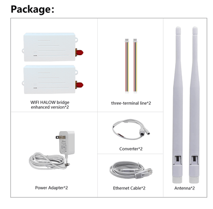 Anjielo Smart Professional WIFI Halow Bridges Kit Quickly Achieve Long-Distance Connections Up to 3 Kilometers