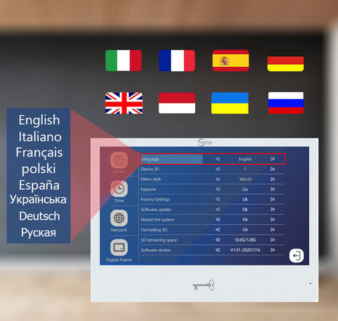 Anjielo Smart Home 10 inch Touch Monitor with Anti-thef IR Vision Doorbell Camera Video Doorphone System For Home Apartment