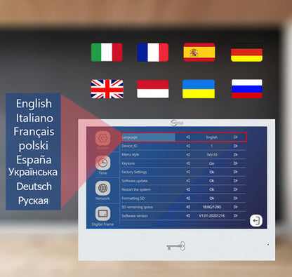 Anjielo Smart Home 10 inch Touch Monitor with Anti-thef IR Vision Doorbell Camera Video Doorphone System For Home Apartment